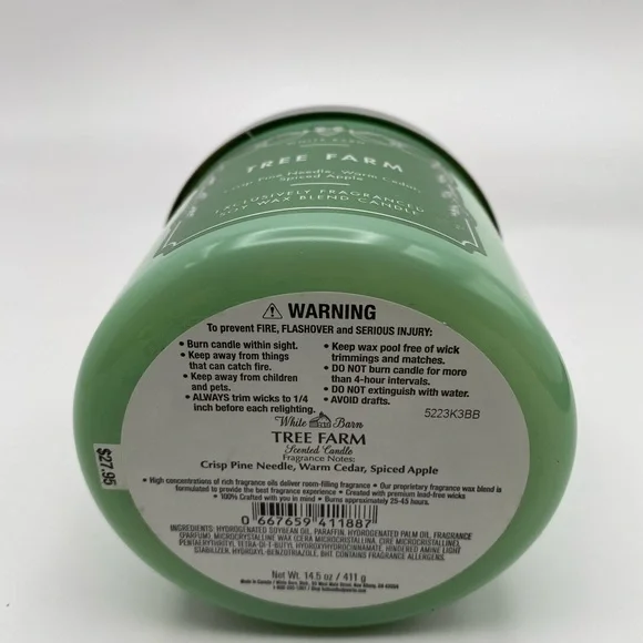White Barn Bath & Body Works Tree Farm 3-Wick Candle 14.5oz NWT and box - Picture 3 of 4